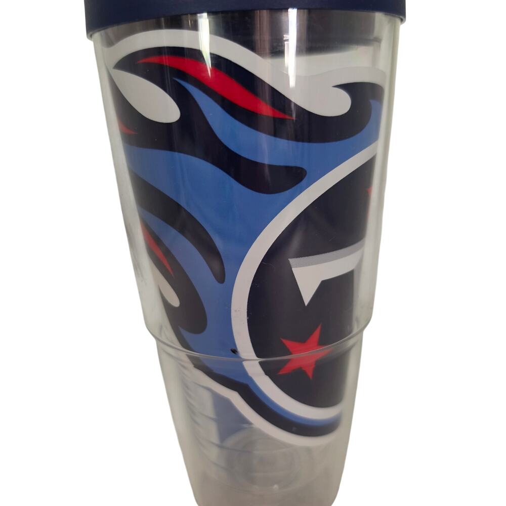 TERVIS NFL Tennessee Titans 24oz Insulated Tumbler Travel Cup Clear Blue W/ Lid - Picture 2 of 8